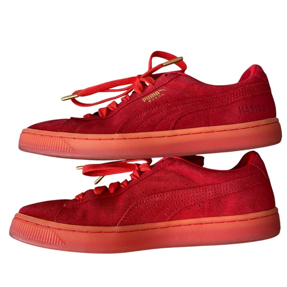 Puma x Haribo Suede Big Kid's Sz 6.5 C Red Gold Casual Athletic Stylish Sneakers - Picture 6 of 11